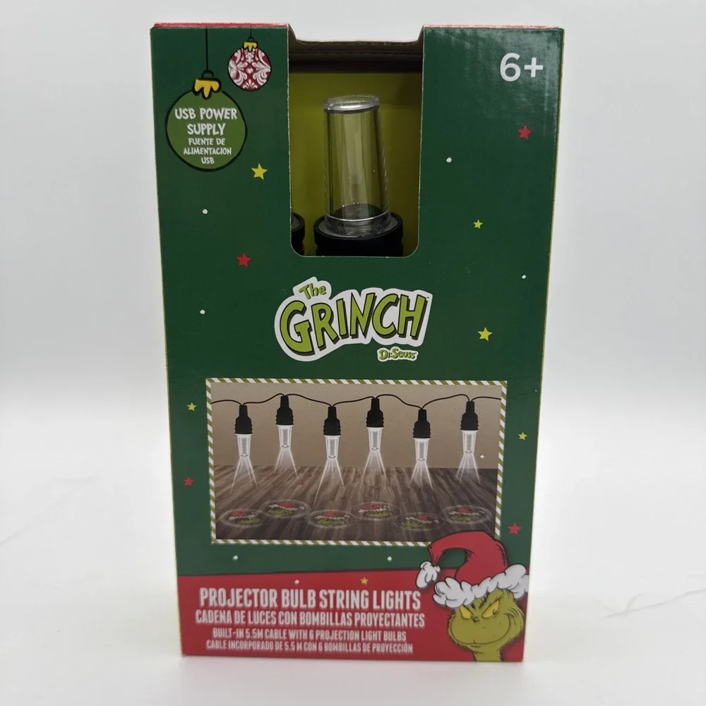 The Grinch Projector‎ Bulb String Lights By Ruz Christmas Decorations